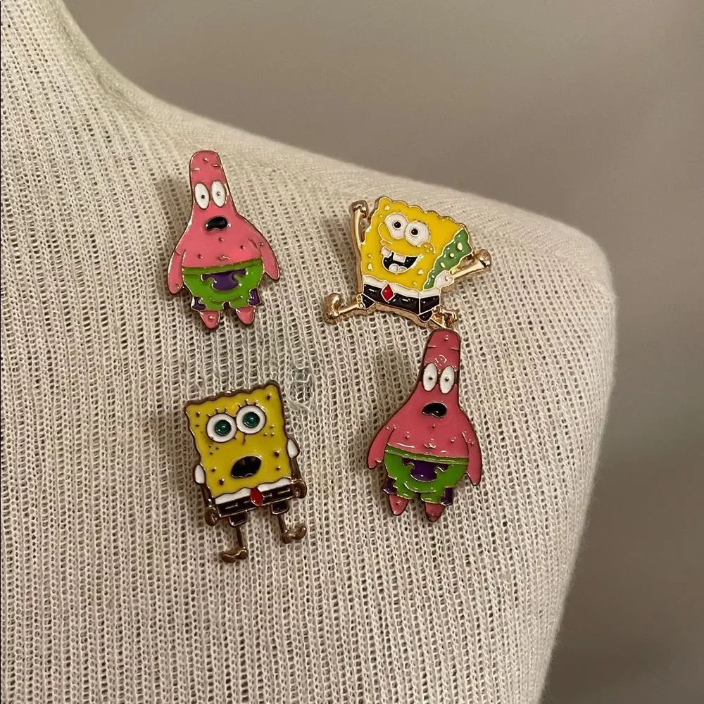 SpongeBob and Patrick Enamel Pins Set
